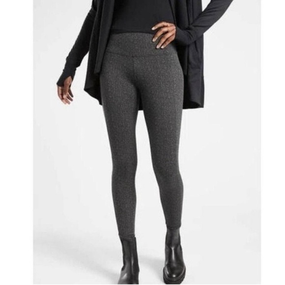 Athleta High Rise Athleisure Herringbone Athletic Delancey Textured Leggings M - Picture 1 of 9